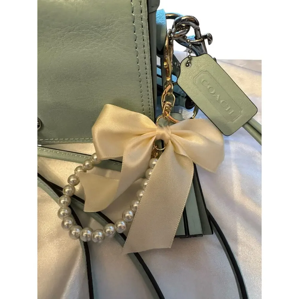 NWT Coach Leather Crossbody Bag Light Green Turnlock Flap – Style 19914 - Picture 7 of 10